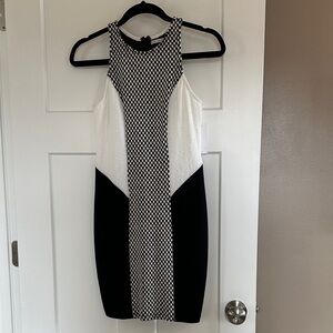 Mustard Seed Monochrome Checkered Mini Dress